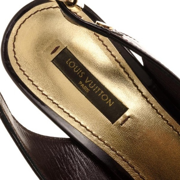 Louis Vuitton Amarante Monogram Vernis No Doubt! Slingback Sandals Size 38 - Picture 4 of 6